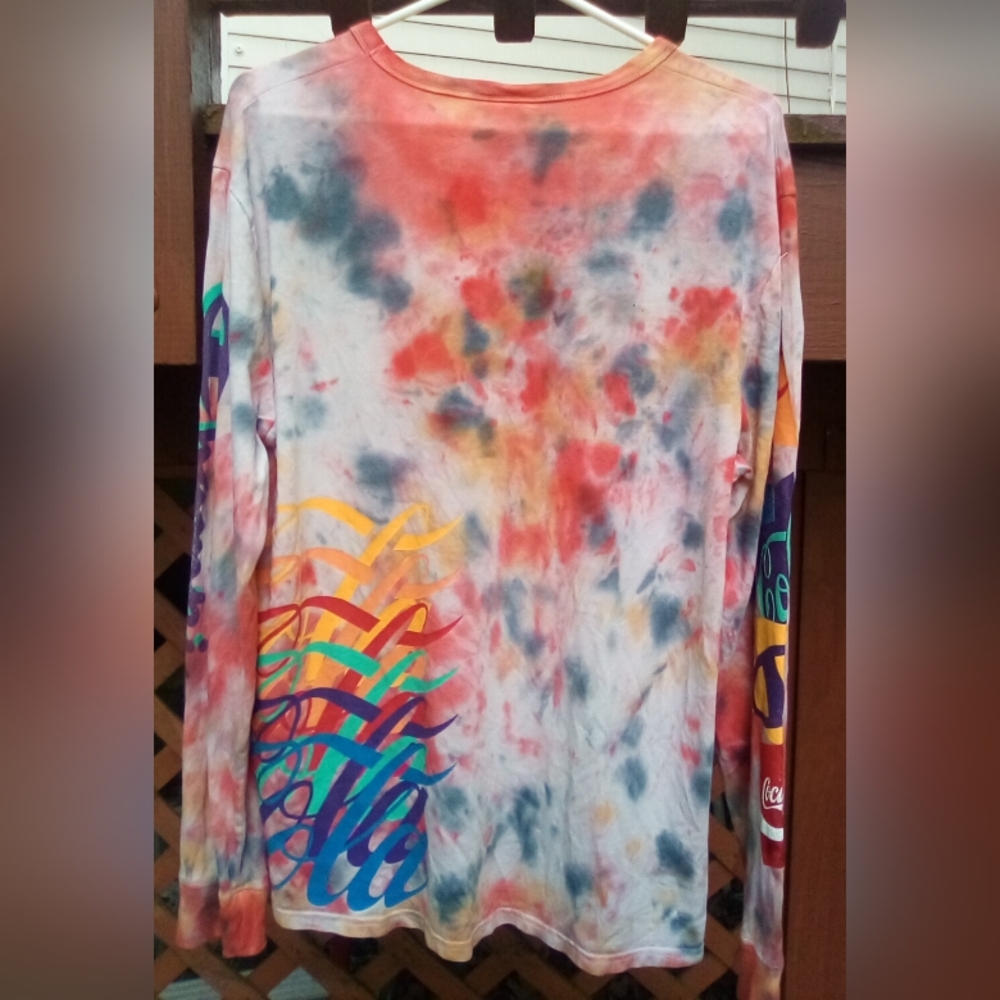 🏆Champion Coca-Cola Custom Tie Dye Long Sleeve Shirt, M🏆 - Picture 6 of 7